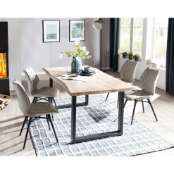Wohnen Sitzgruppe<Esszimmer Tischgruppe mit 4 Stühlen - Tilveta I (fünfteilig)