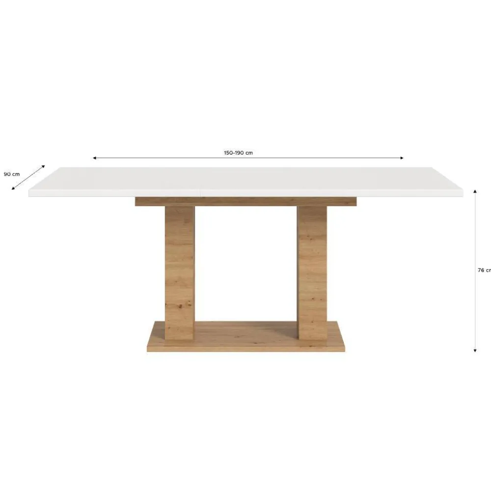 Wohnen Tische<Esszimmer-Ausziehtisch mit Säulengestell - Andryas