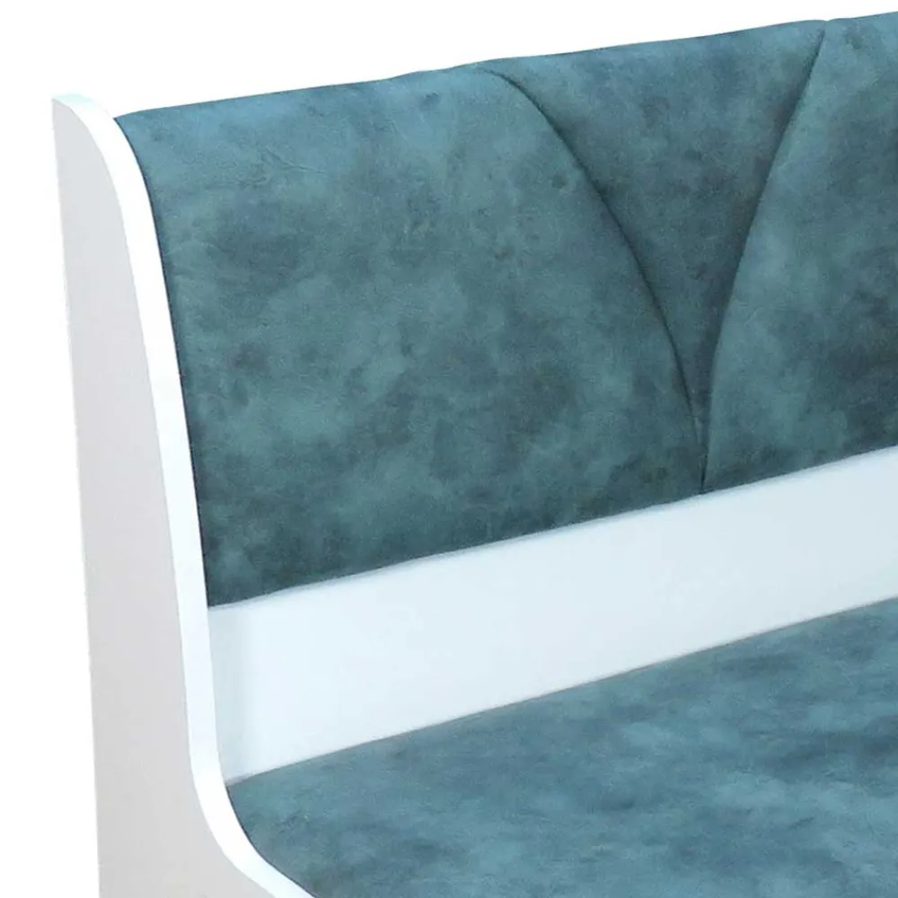 Wohnen Sitzbank<Esszimmerbank in Vintage Blau & Weiß Oratio mit Stauraum