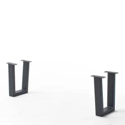 Wohnen Sitzbank<Esszimmerbank mit Trapez-Bügelbeinen Anthrazit - Ramino
