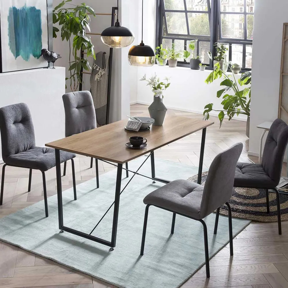 Wohnen Sitzgruppe<Esszimmergruppe im Industry und Loft Stil - Babette (fünfteilig)