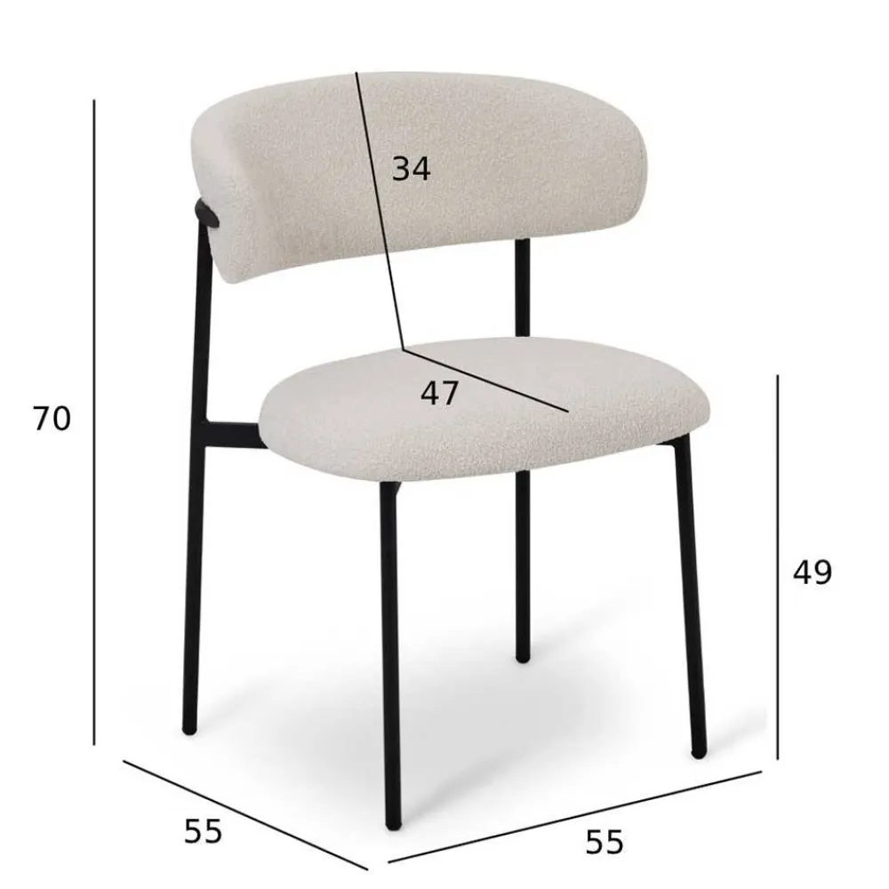 Wohnen Sitzgruppe<Esszimmergruppe im Skandi Design - Bean (fünfteilig)
