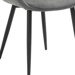 Wohnen Stühle<Esszimmerstuhl aus Cord in Grau - Culau (2er Set)