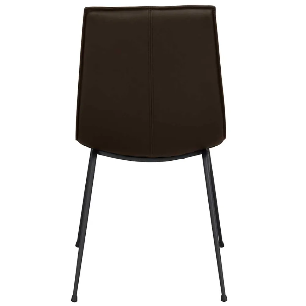 Wohnen Stühle<Esszimmerstuhl aus Leder in Braun - Unkorian (2er Set)