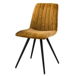 Wohnen Stühle<Esszimmerstuhl in Gold Samtstoff - Mariocavo (4er Set)