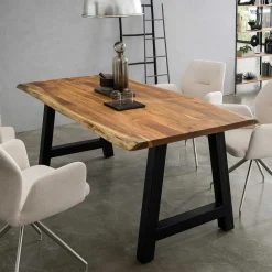 Wohnen Tische<Esszimmertisch mit Naturkante und A-Design-Gestell - Viradossa