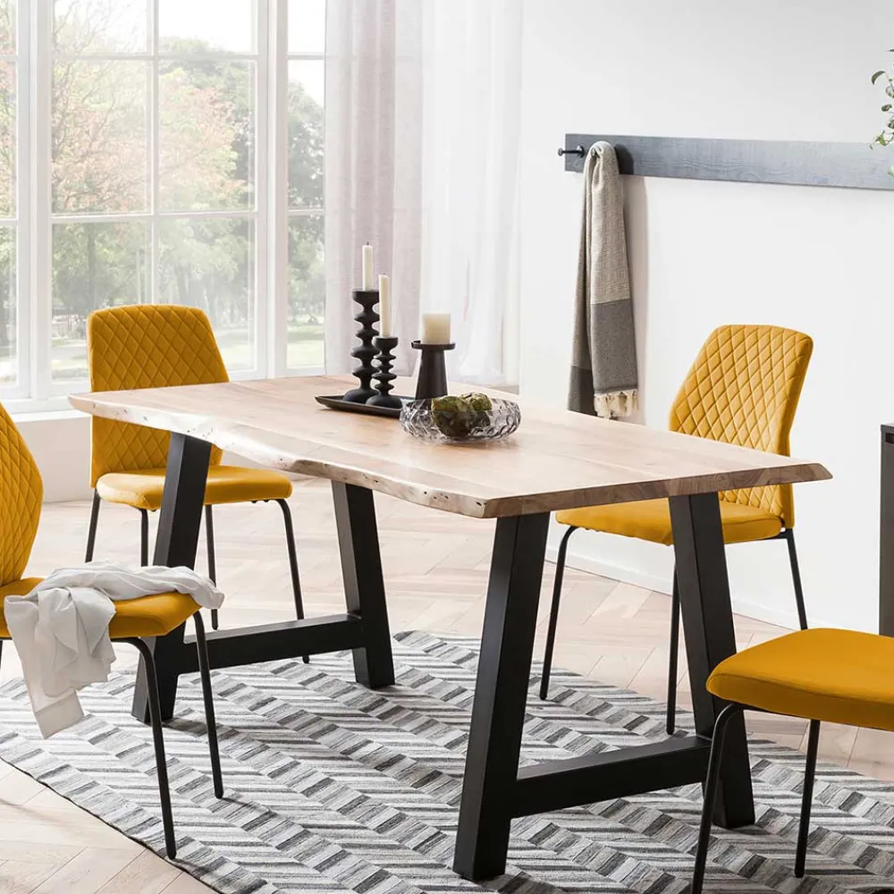 Wohnen Tische<Esszimmertisch mit Naturkante und A-Design-Gestell - Viradossa