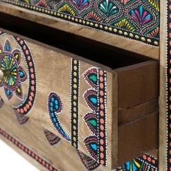 Wohnen Tv & Hifi-Möbel|Lowboards<Ethno Style TV Kommode mit farbenfrohen Ornamenten - Azua