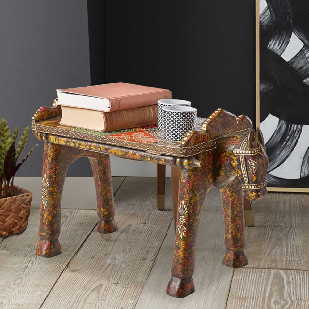 Wohnen Hocker<Ethnostyle Hocker in Pferde Optik - Adrian