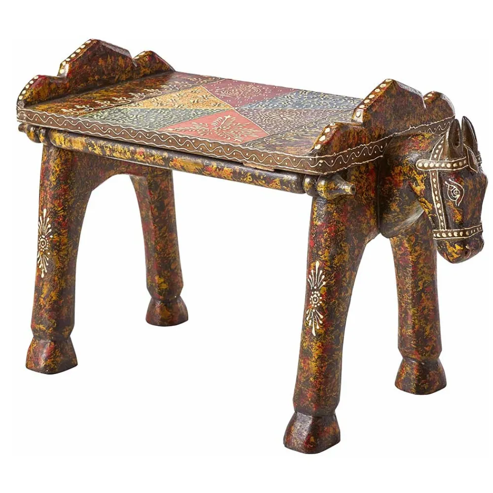 Wohnen Hocker<Ethnostyle Hocker in Pferde Optik - Adrian