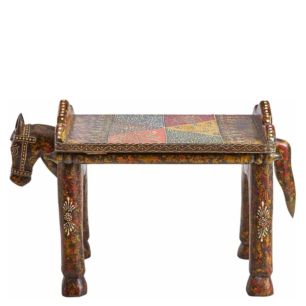 Wohnen Hocker<Ethnostyle Hocker in Pferde Optik - Adrian