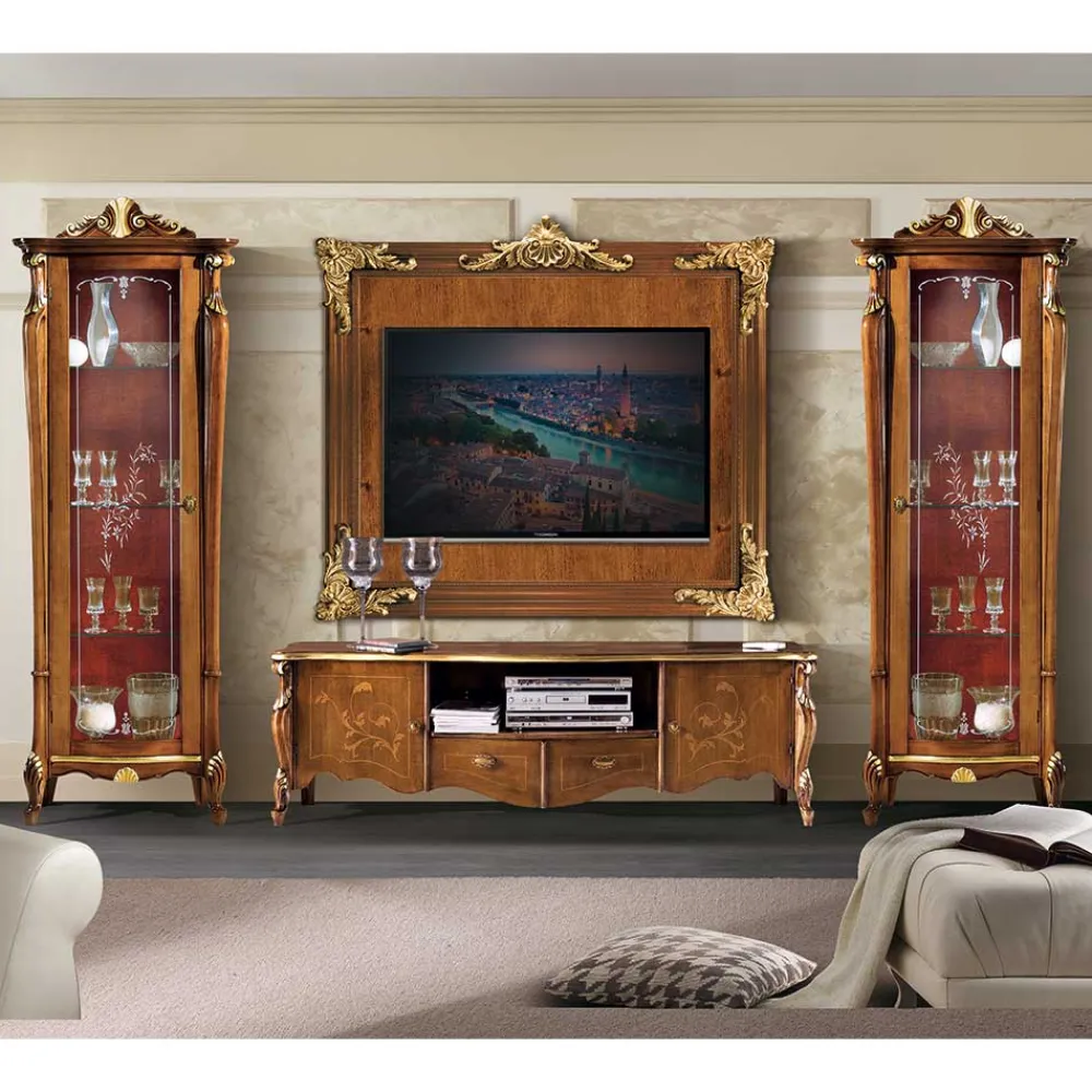 Wohnen Wohnwände<Extravagante TV Anbauwand Möbelset - Carlenna (vierteilig)