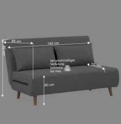 Wohnen Sofas<Faltsofa in Grau und Birke - Lucas