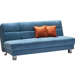 Wohnen Sofas<Faltsofa in Petrol Blau Stoff Stagnola mit Lattenrost Unterfederung