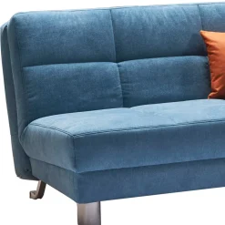 Wohnen Sofas<Faltsofa in Petrol Blau Stoff Stagnola mit Lattenrost Unterfederung