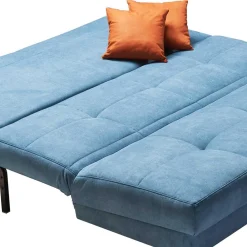 Wohnen Sofas<Faltsofa in Petrol Blau Stoff Stagnola mit Lattenrost Unterfederung