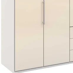 Wohnen Kleiderschränke|Schränke<Falttüren Kleiderschrank in Creme Glas - Zidarie