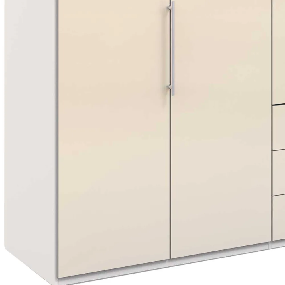 Wohnen Kleiderschränke|Schränke<Falttüren Kleiderschrank in Creme Glas - Zidarie