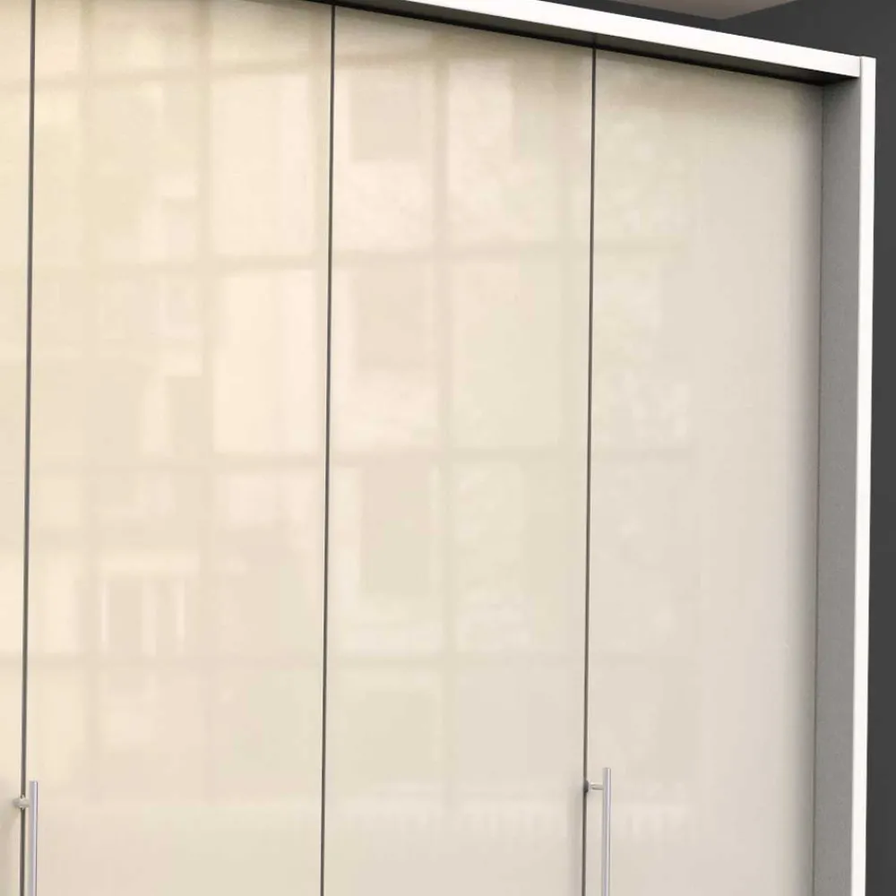 Wohnen Kleiderschränke|Schränke<Falttüren Kleiderschrank in Creme Glas - Zidarie