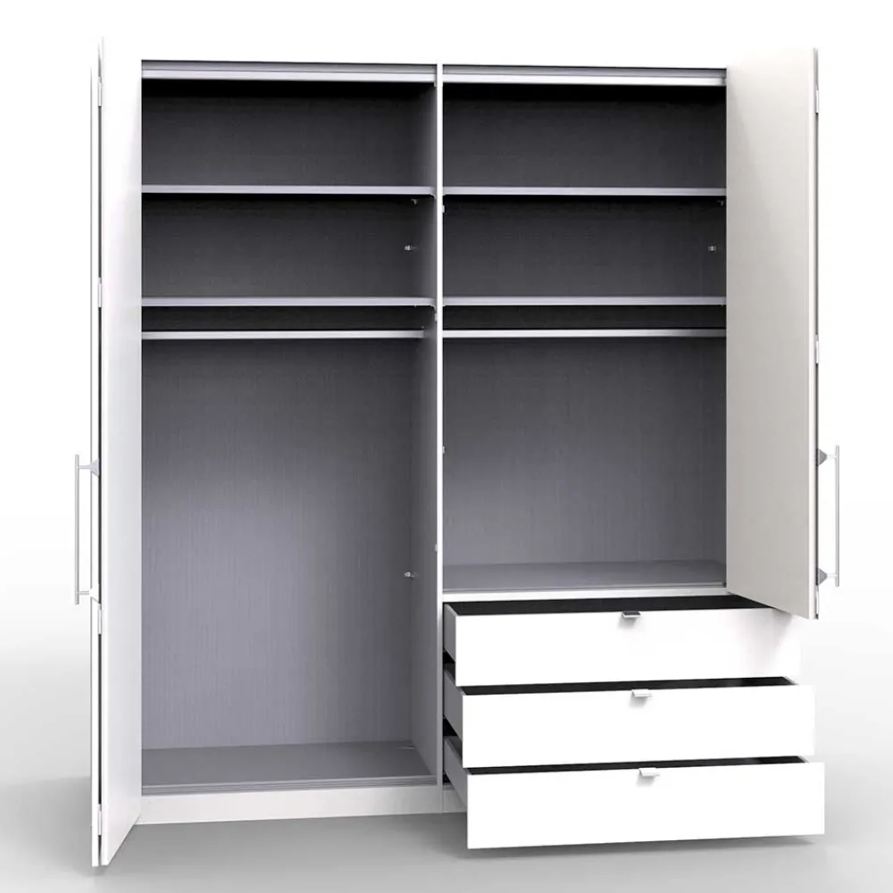 Wohnen Kleiderschränke|Schränke<Falttüren Kleiderschrank in Creme Glas - Zidarie