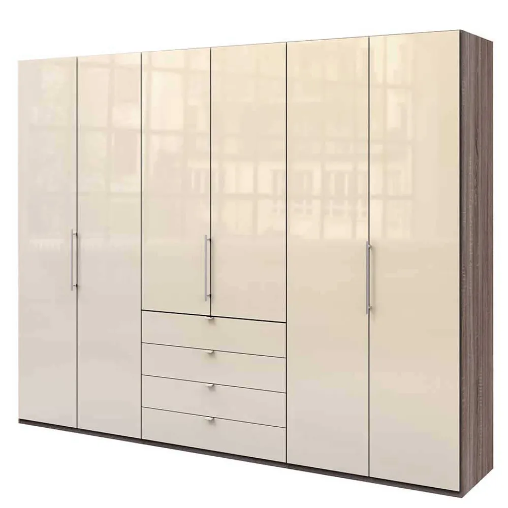 Wohnen Kleiderschränke|Schränke<Falttüren Kleiderschrank in Beige Glasfront - Budelli