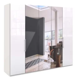 Wohnen Kleiderschränke<Falttüren Kleiderschrank mit Spiegel & Glas - Dolienca