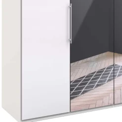 Wohnen Kleiderschränke<Falttüren Kleiderschrank mit Spiegel & Glas - Dolienca