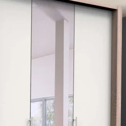 Wohnen Kleiderschränke<Falttüren Schlafzimmerschrank in Weiß mit Spiegel - Vaclyn