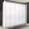 Wohnen Kleiderschränke<Falttüren-Kleiderschrank in Weiß mit Glasbeschichtung - Dolienca