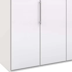 Wohnen Kleiderschränke<Falttüren-Kleiderschrank in Weiß mit Glasbeschichtung - Dolienca