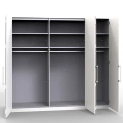 Wohnen Kleiderschränke<Falttüren-Kleiderschrank in Weiß mit Glasbeschichtung - Dolienca