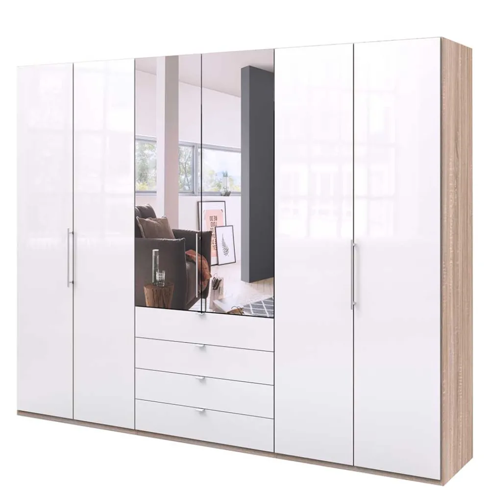 Wohnen Kleiderschränke<Falttürenschrank fürs Schlafzimmer mit vier Schubladen - Bosays