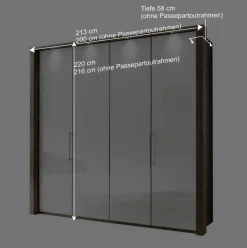 Wohnen Schränke<Falttürenschrank Yutaha in Weiß Eiche Trüffel