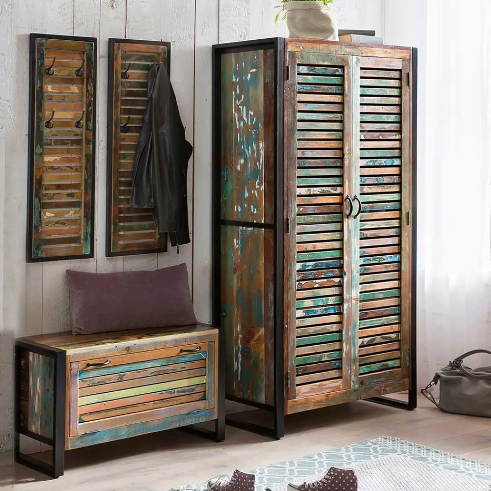 Wohnen Garderoben<Farbenfrohe Flureinrichtung im Shabby Chic - Vosbadus (vierteilig)