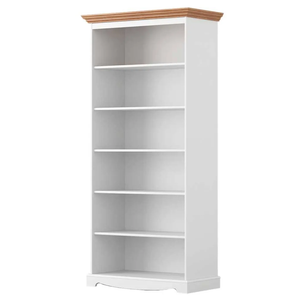 Wohnen Regale<6-Fächer Bücherregal im Landhausstil - Bordona