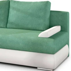 Wohnen Sofas<Federkern Bettsofa in Hellgrün und Weiß - Jeanys