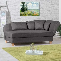 Wohnen Sofas<Federkern Chaiselongue in Anthrazit mit Buche - Sektinus