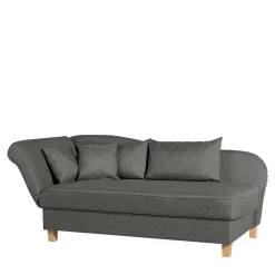 Wohnen Sofas<Federkern Chaiselongue in Anthrazit mit Buche - Sektinus