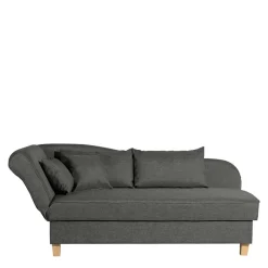 Wohnen Sofas<Federkern Chaiselongue in Anthrazit mit Buche - Sektinus