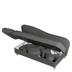 Wohnen Sofas<Federkern Chaiselongue in Anthrazit mit Buche - Sektinus