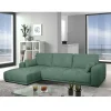 Wohnen Sofas<Federkern Ecksofa in Grün Stoffbezug - Tree