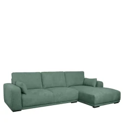 Wohnen Sofas<Federkern Ecksofa in Grün Stoffbezug - Tree