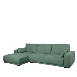 Wohnen Sofas<Federkern Ecksofa in Grün Stoffbezug - Tree