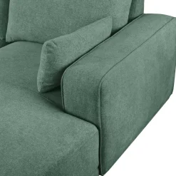 Wohnen Sofas<Federkern Ecksofa in Grün Stoffbezug - Tree