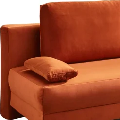 Wohnen Betten|Sofas<Federkern Klappsofa in Kupfer Velours - Sharkas