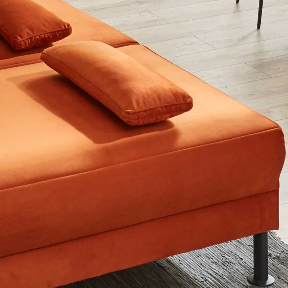 Wohnen Betten|Sofas<Federkern Klappsofa in Kupfer Velours - Sharkas