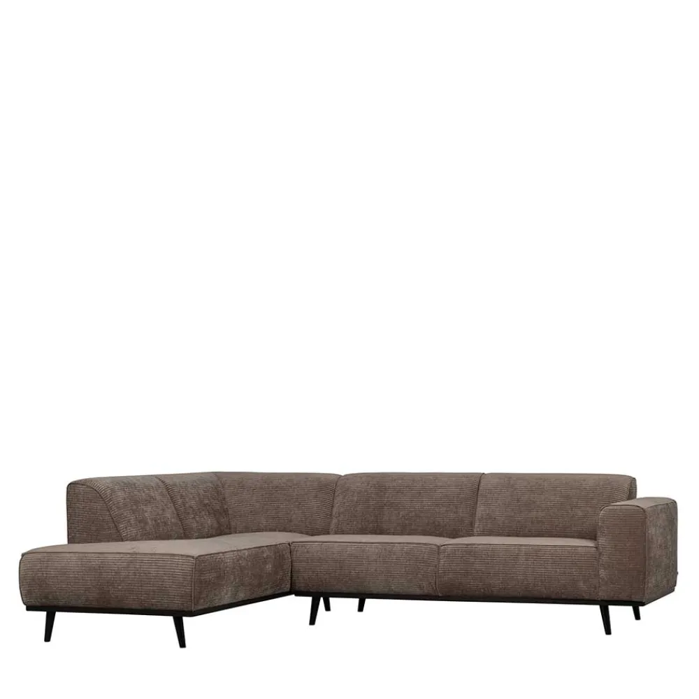 Wohnen Sofas<Federkern Polsterecke in Taupe Strukturstoff - Wishes