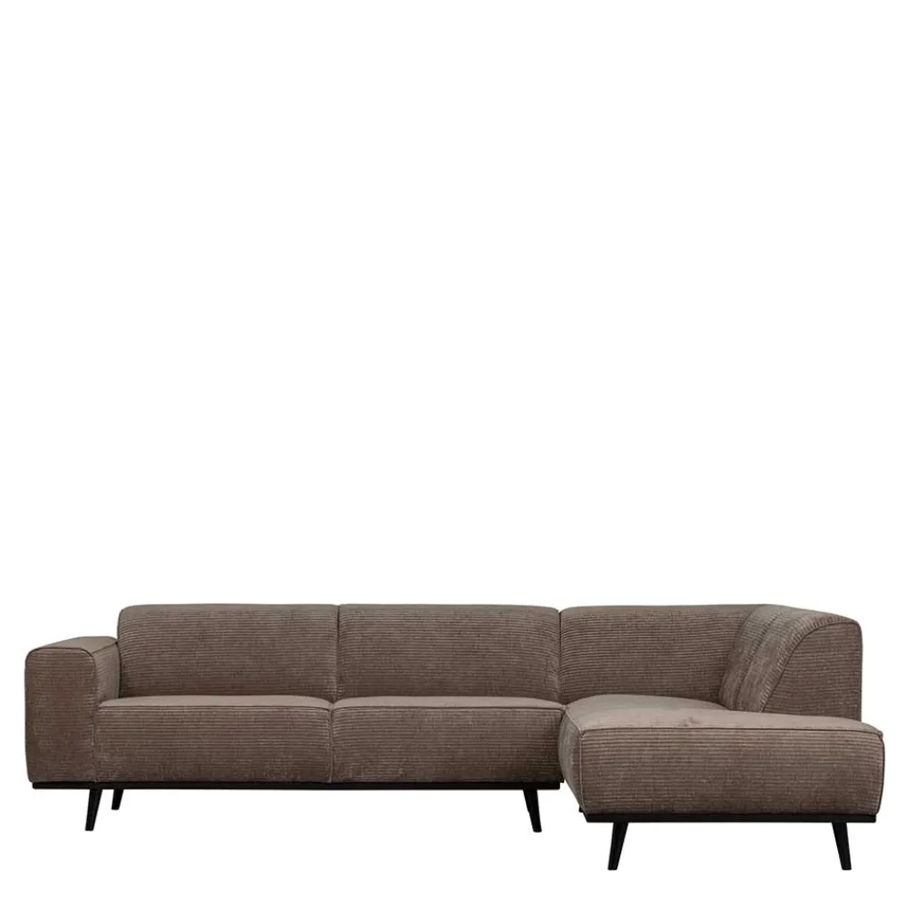 Wohnen Sofas<Federkern Polsterecke in Taupe Strukturstoff - Wishes