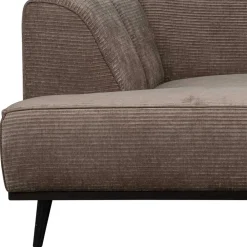 Wohnen Sofas<Federkern Polsterecke in Taupe Strukturstoff - Wishes
