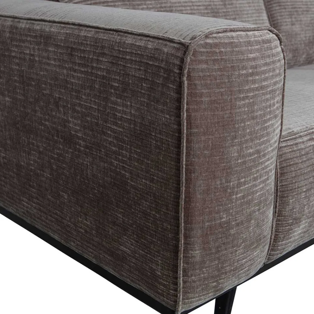 Wohnen Sofas<Federkern Polsterecke in Taupe Strukturstoff - Wishes